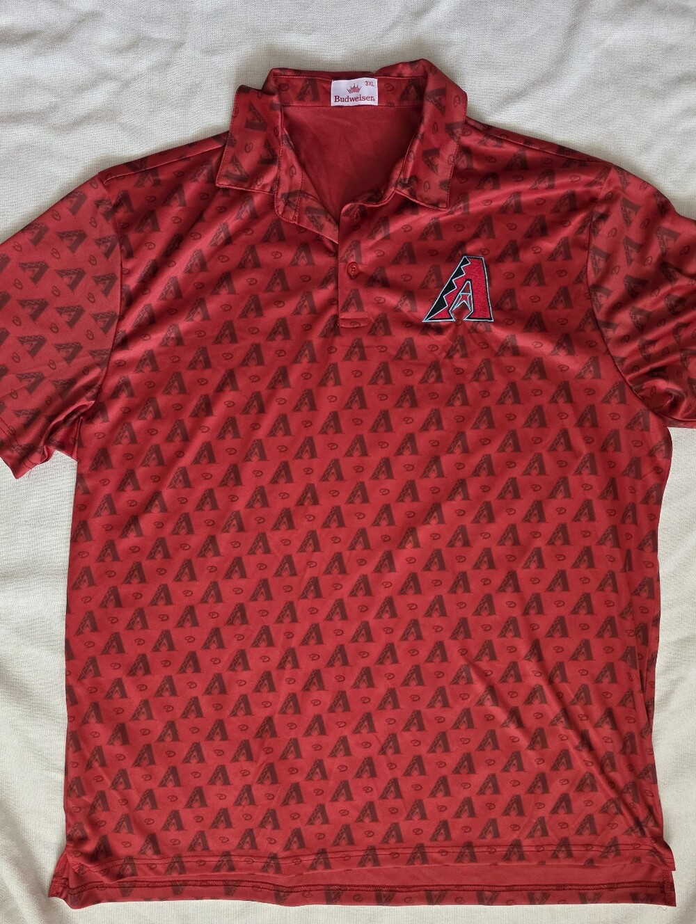 Budweiser MLB‎ Arizona Diamondbacks all-over print polo shirt 3xl plus Mens